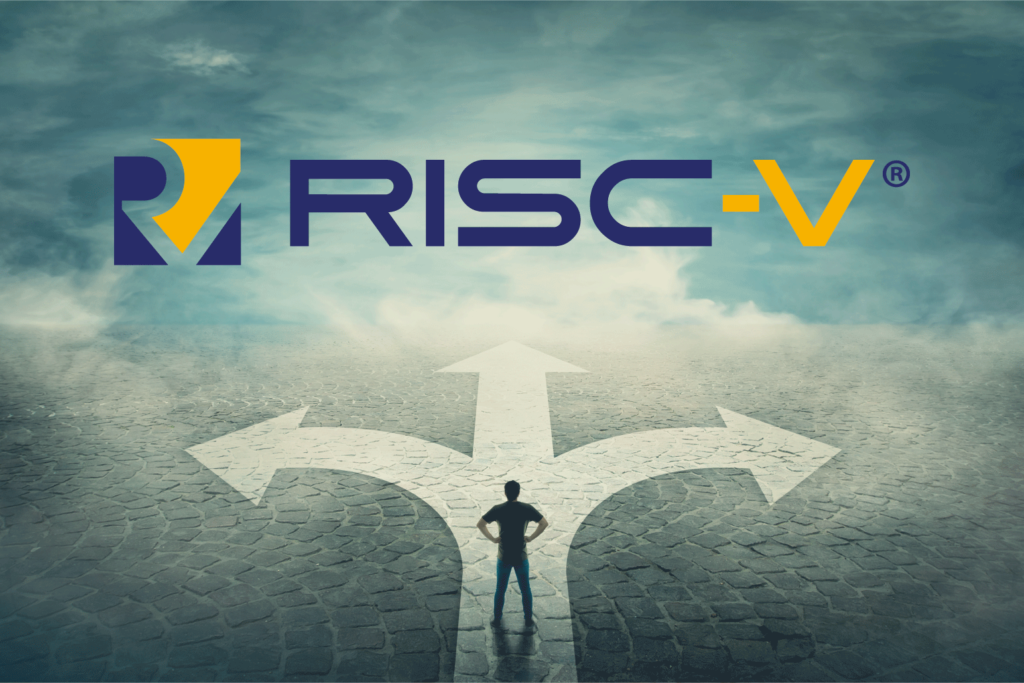 RISC-V logo on a 3-way road