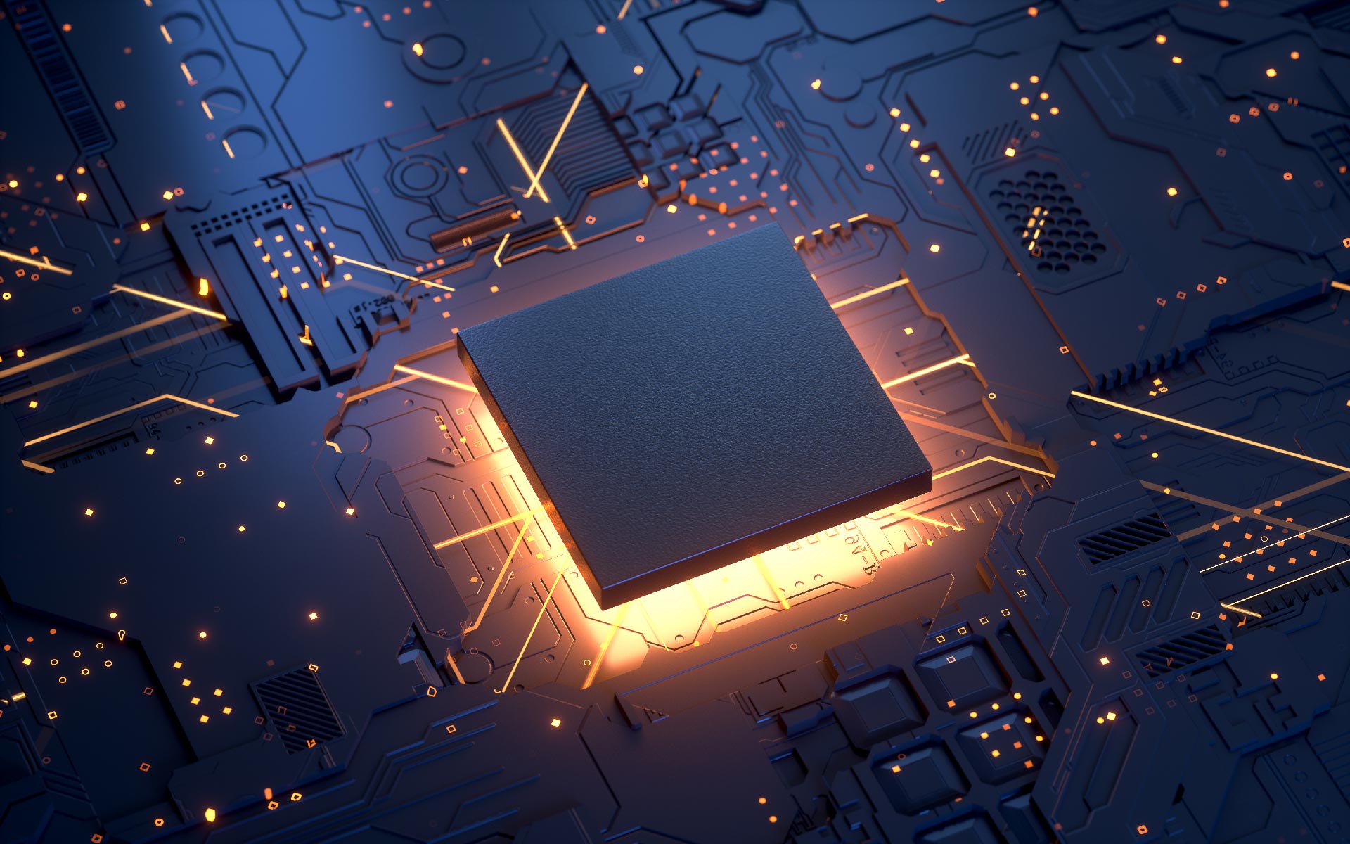 Abstract CPU on a chip to illustrate Codasip blog post on processor complexity