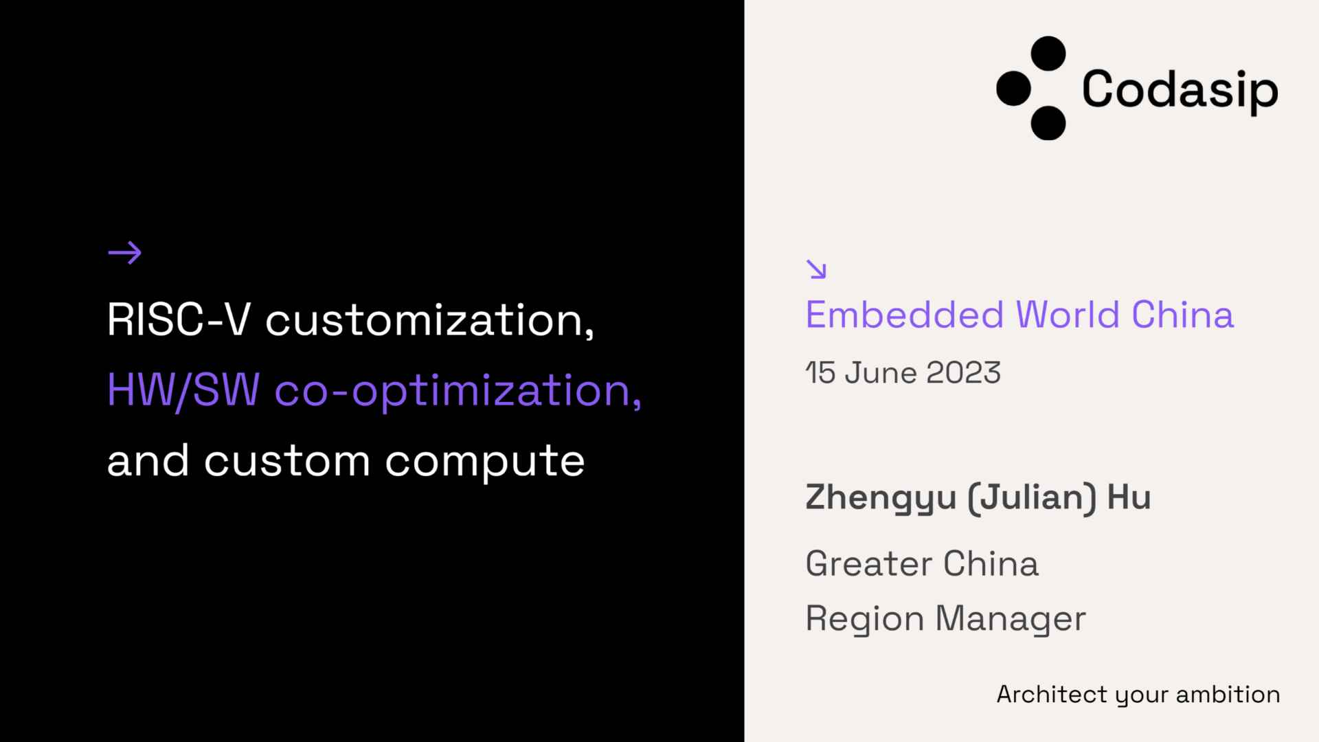 Embedded World China 2023 Codasip talk