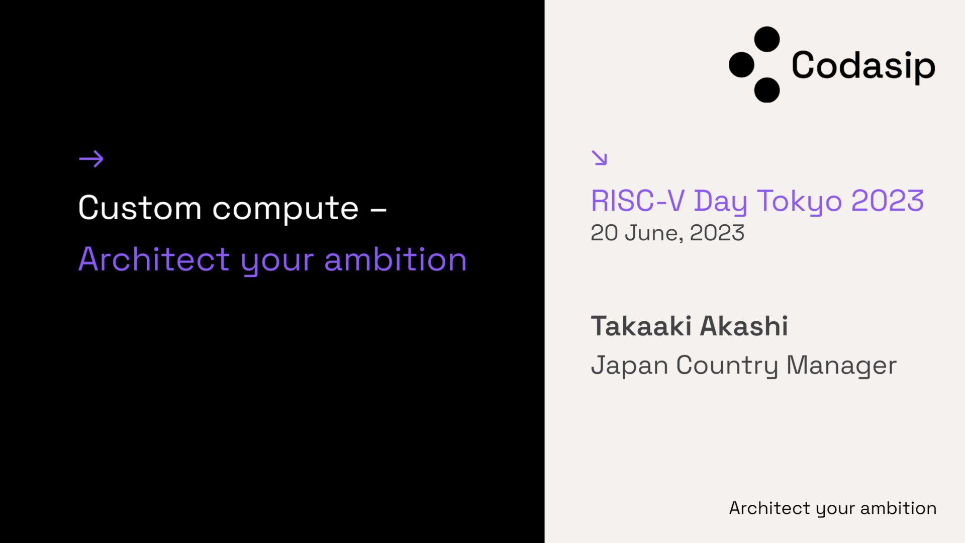 Codasip promo image at RISC\-V Japan conference summer 2023