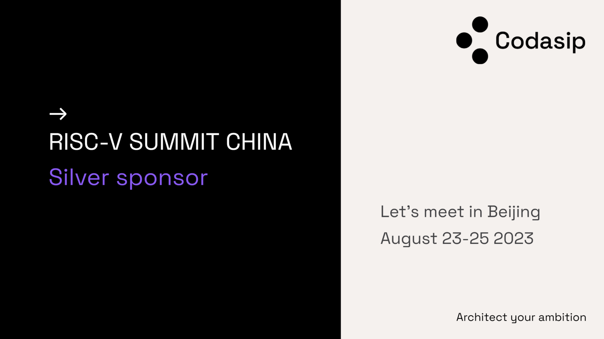 Codasip at RISC-V summit China 2023, silver sponsor
