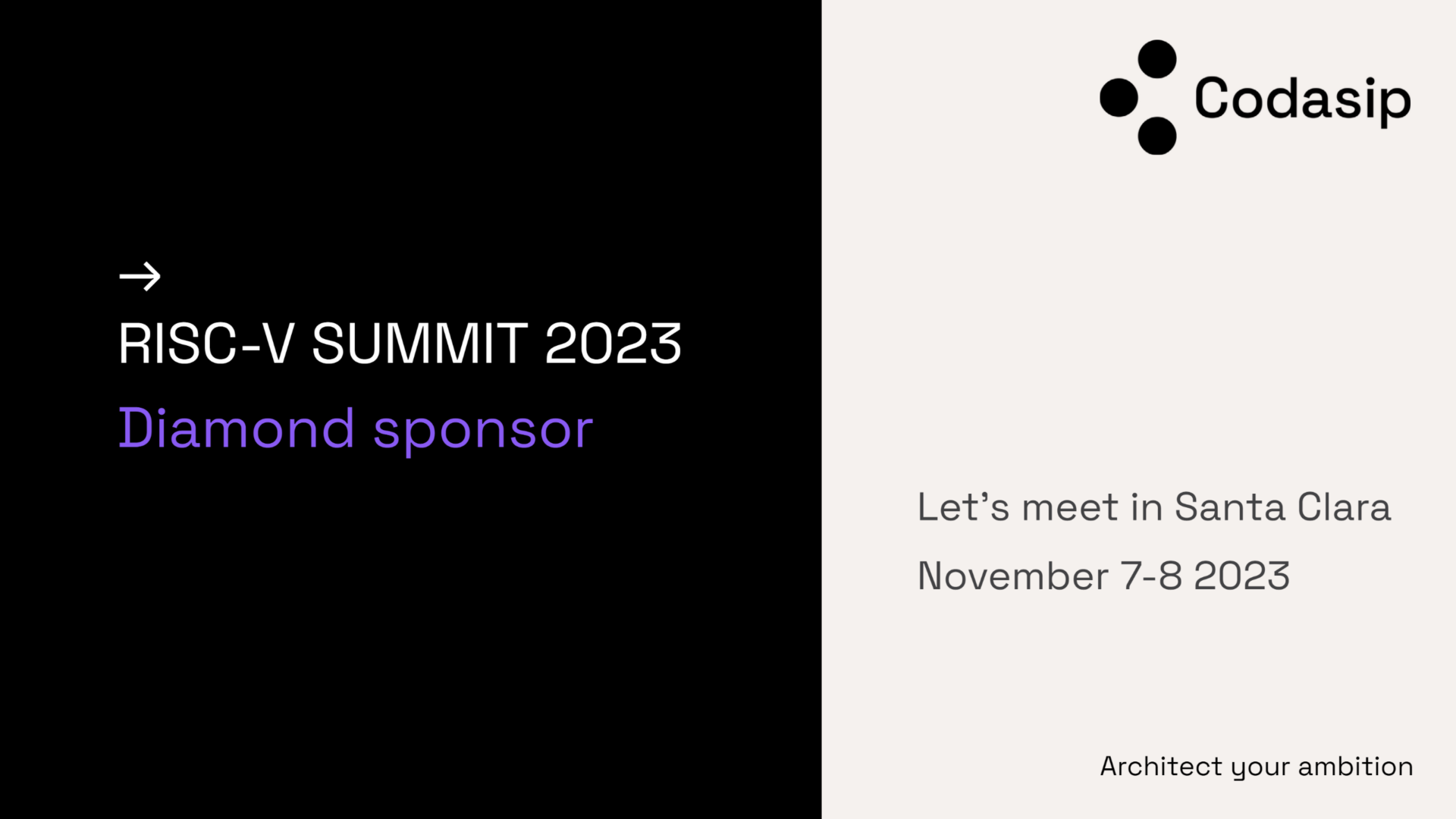 Codasip diamond sponsor of RISC-V summit 2023 in Santa Clara USA