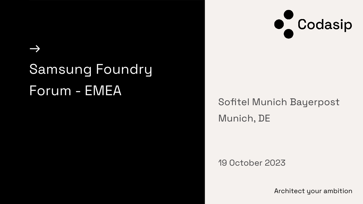 Codasip at Samsung Foundry Forum EMEA 2023