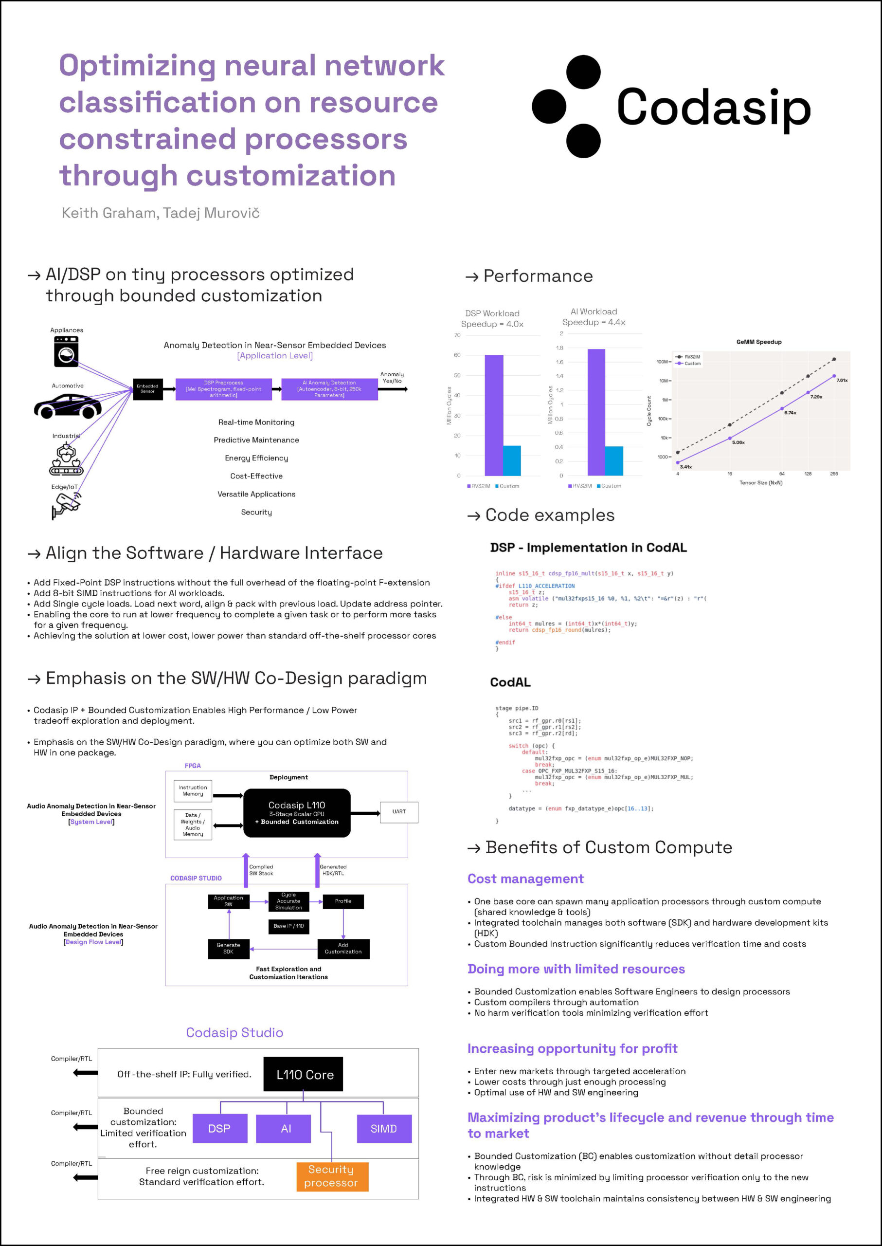 Whitepaper Cover - Optimizing neural network classification on resource constrained processors through customization – Poster